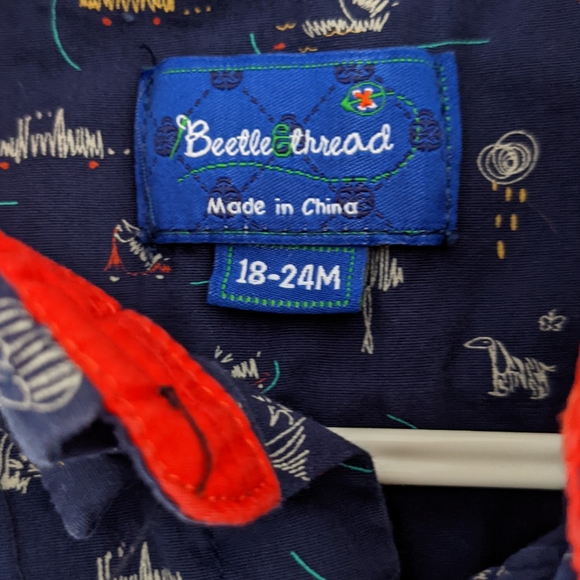 Blue button down onesie/bodysuit - Picture 3 of 4